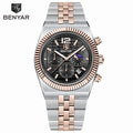 2026new 40mm men's watch top luxury brand quartz watch stainless steel moon phase calendar waterproof luminous men's chronograph